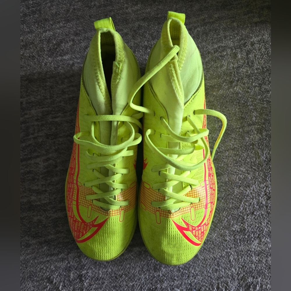 Nike Kids Turf Shoes Vapor- Neon Yellow and Red
